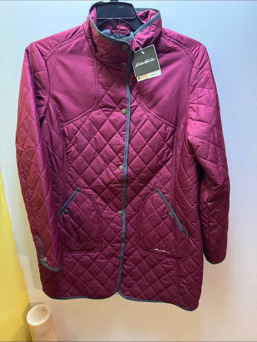 Eddie Bauer Quilted Puffer Jacket in Deep Berry